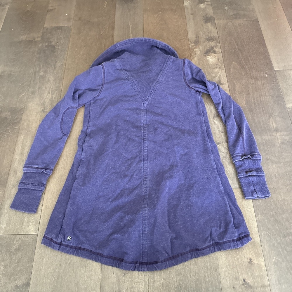 Lululemon Gratitude Wrap Sz 6 Heathered Deep Zinfandel Cozy Yoga Lounge Jacket - Picture 3 of 3